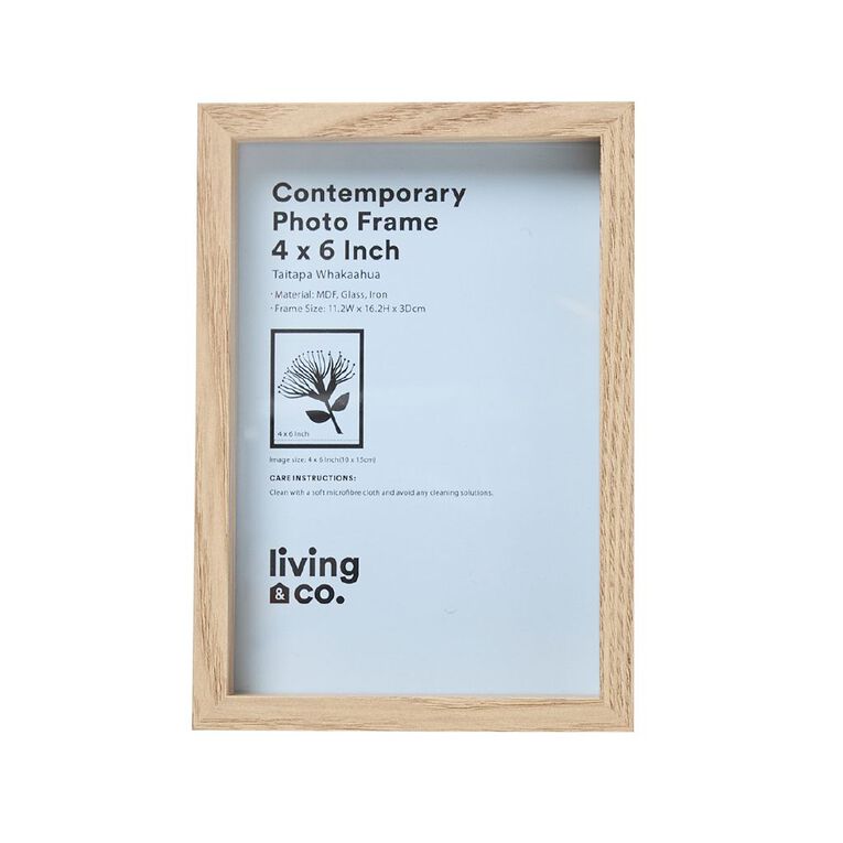 Living & Co Contemporary Photo Frame Natural 4in x 6in, , hi-res