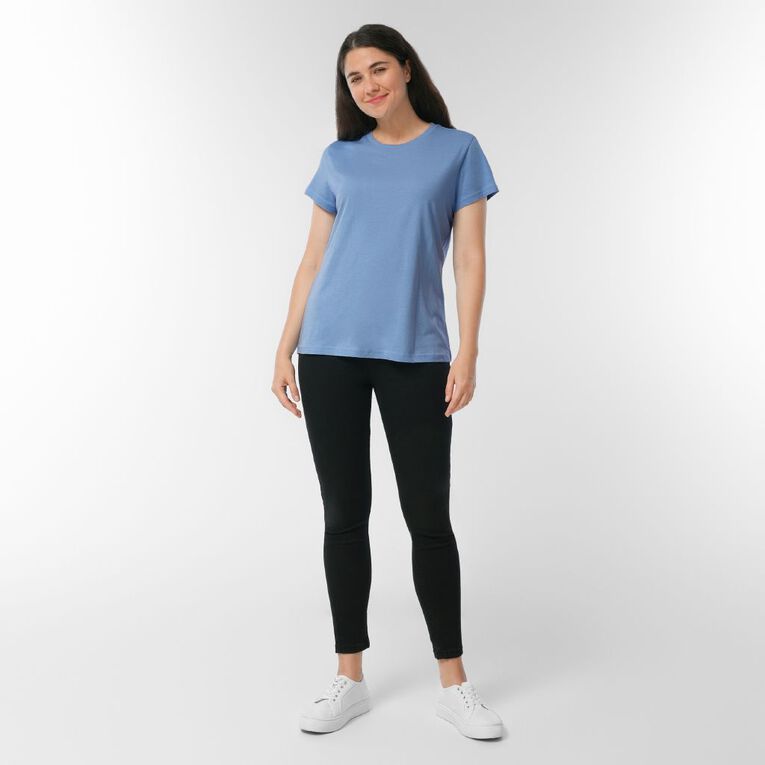 H&H Women's Short Sleeve Crew Neck Tee, Blue Light, hi-res