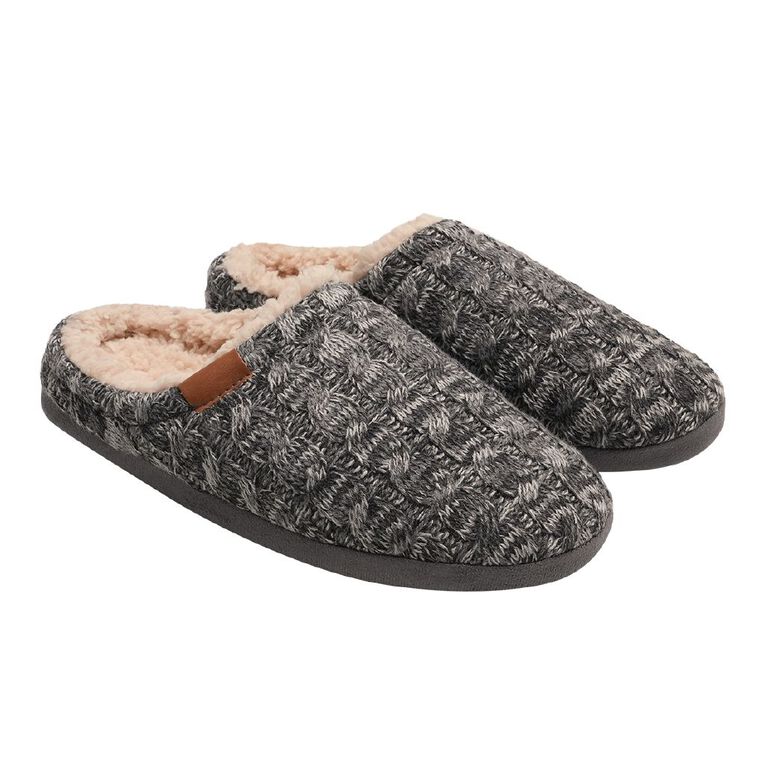H&H Men's Chester Scuff Slippers, Grey, hi-res