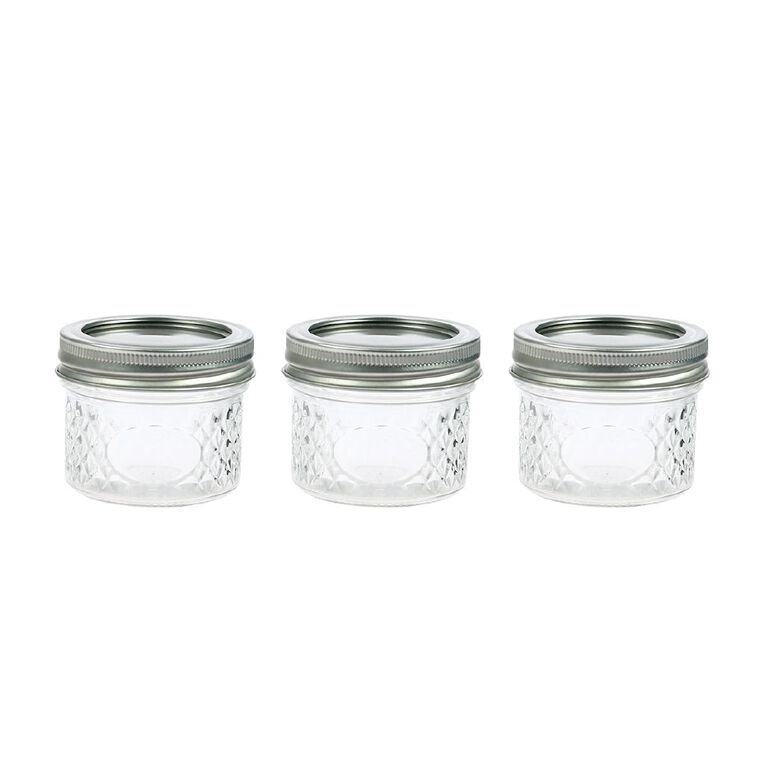 Living & Co Preserving Jar Embossed 120ml 3 Pack, , hi-res