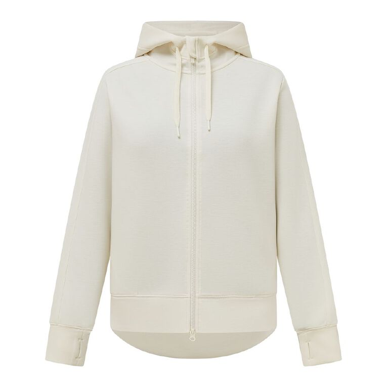 Active Intent Women's Scuba Zip Sweat, Cream, hi-res