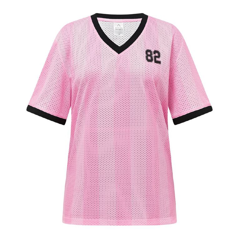 H&H Women's Football Tee, Pink, hi-res