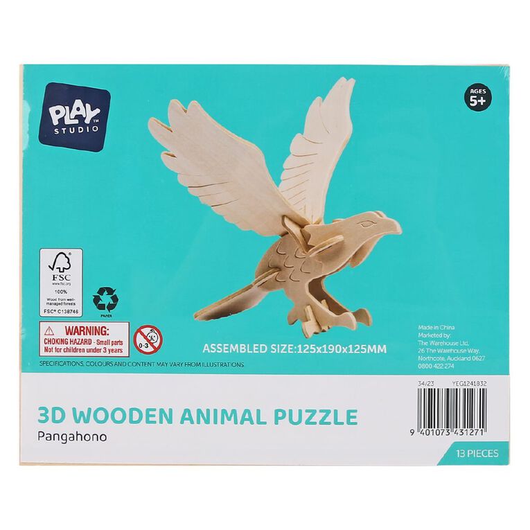 Play Studio 3D Wooden Animal Puzzle, , hi-res