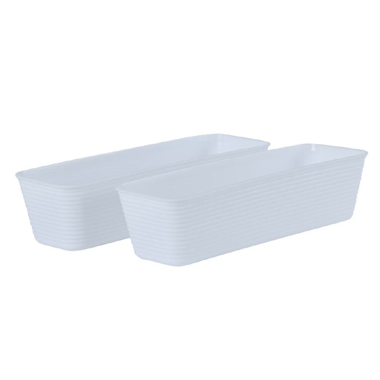 Living & Co Flexi tray long 2 pack White, , hi-res