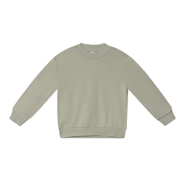 Young Original Babies' Plain Crew Sweatshirt, Green Light, hi-res