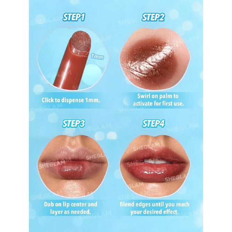 Sheglam Pout Perfect Shimmer Lip Plumper Sepia Kiss 2g, , hi-res