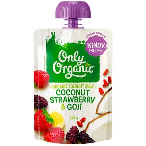 Only Organic Strawberry & Goji Berry Custard Smoothie Pouch 100g