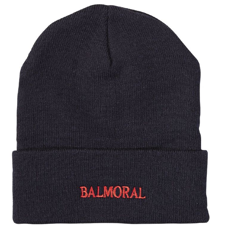 Schooltex Balmoral Intermediate Beanie with Embroidery, Navy, hi-res