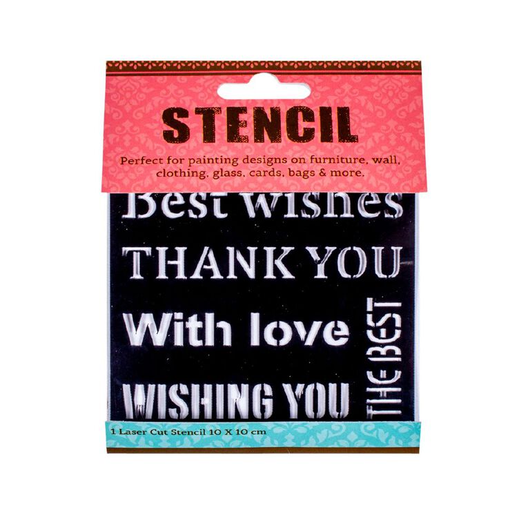 Uniti Craft Adults Stencil Wishes With Love 4 X 4In 1pc, , hi-res