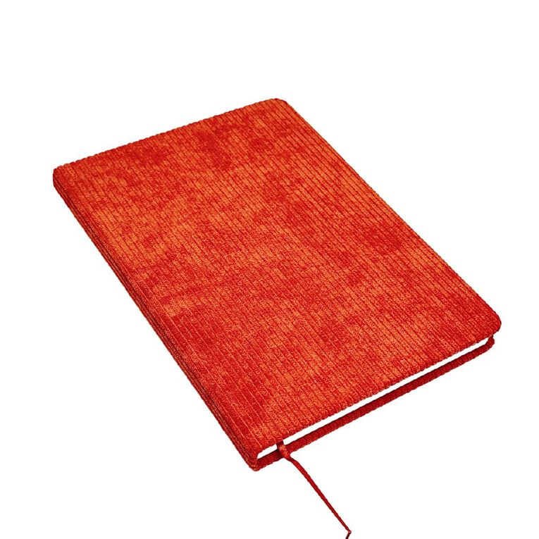 Uniti Stationery Corduroy Notebook A5 Orange, , hi-res