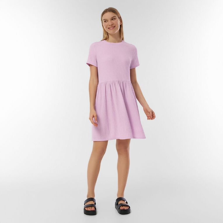 H&H Women's Short Sleeve T-Shirt Dress Mini, Purple Light, hi-res