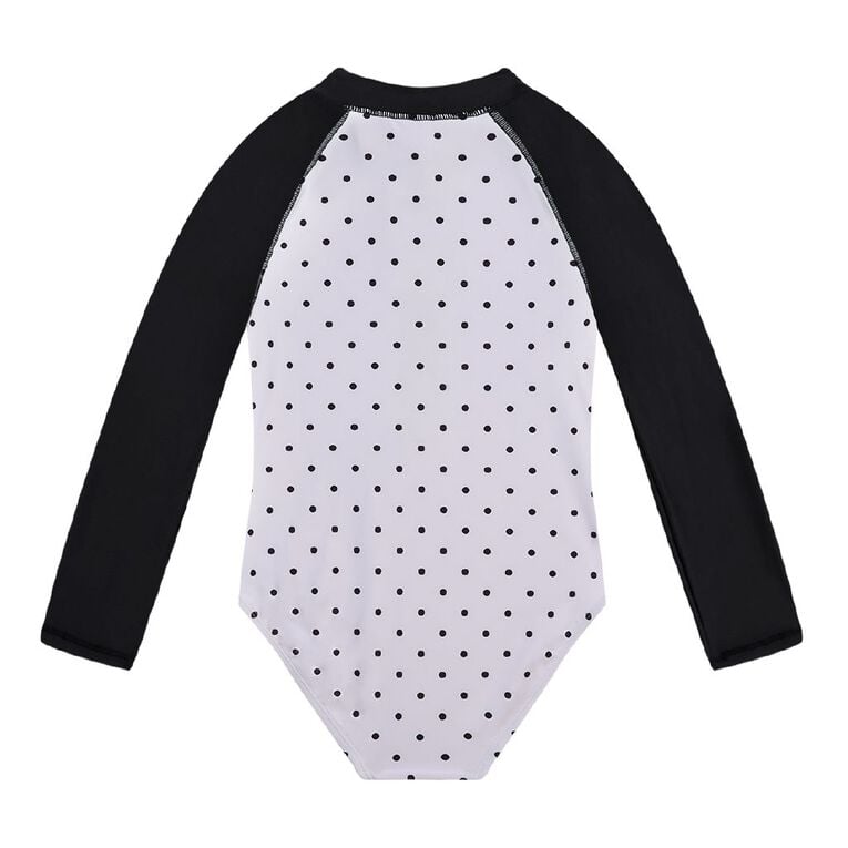Young Original Long Sleeve Printed Swimsuit, Black, hi-res