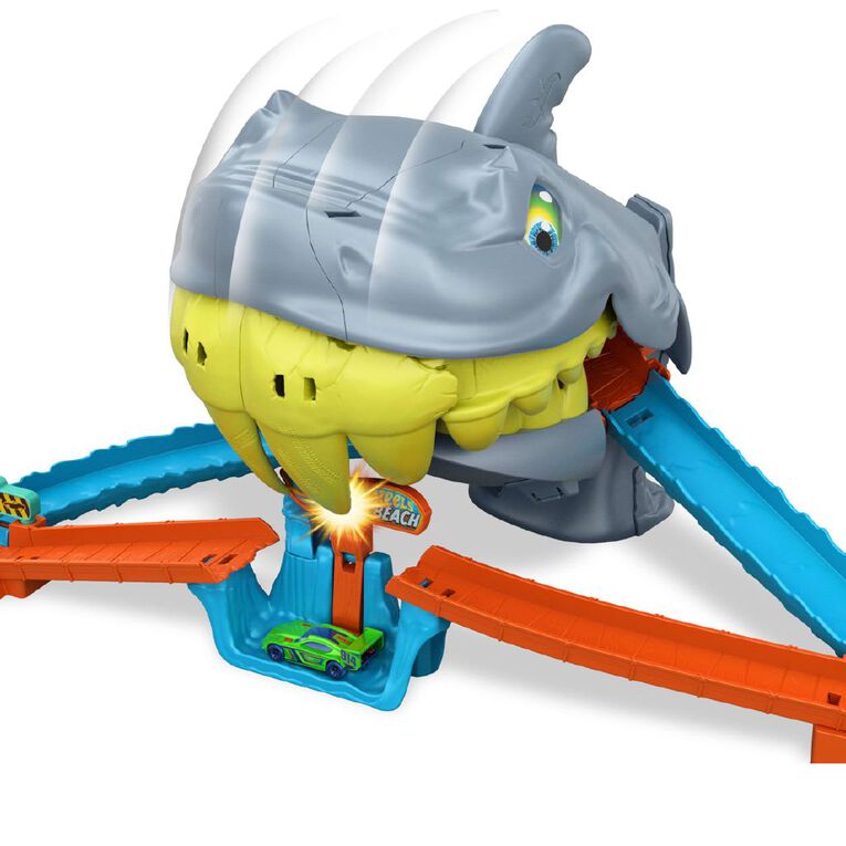 Hot Wheels City Shark Chomp Beach Playset, , hi-res