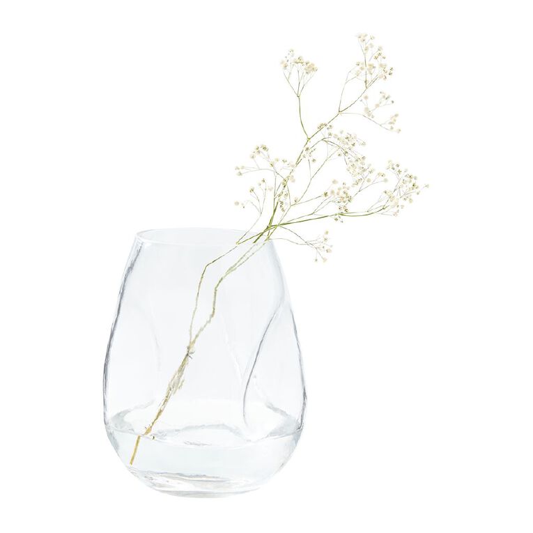 Living & Co Crumple Glass Vase 17.5cm, , hi-res