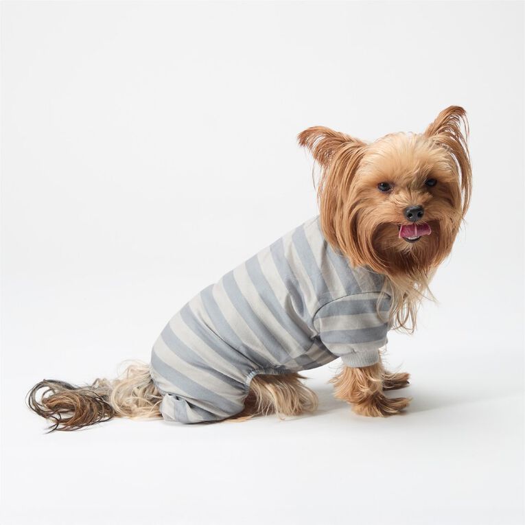 Petzone Pet Pyjamas Stripe# Grey Small