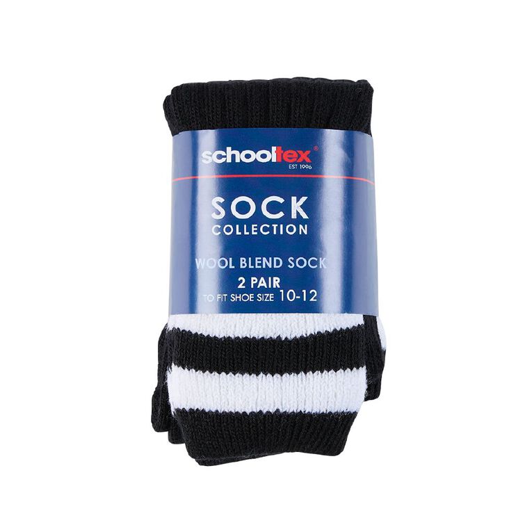 Schooltex Striped School Socks 2 Pack, Schooltex Sock B15, hi-res