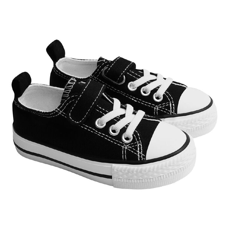Young Original Junior Kids' Jude Canvas Low Top Sneakers, Black/White, hi-res