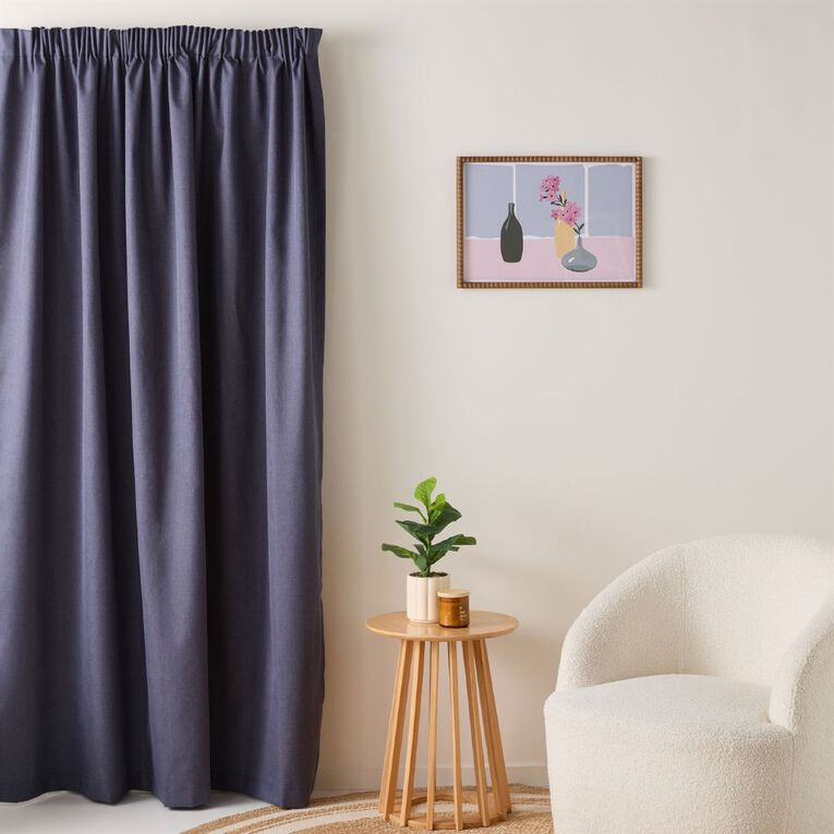 Living & Co Loft Curtains Navy 150-230cm Wide/205cm Drop, , hi-res