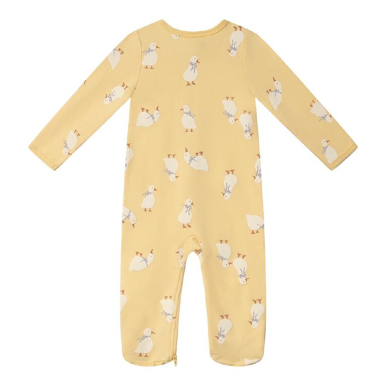 Young Original Babies' Cosy Inner Sleepsuit, Yellow Light, hi-res