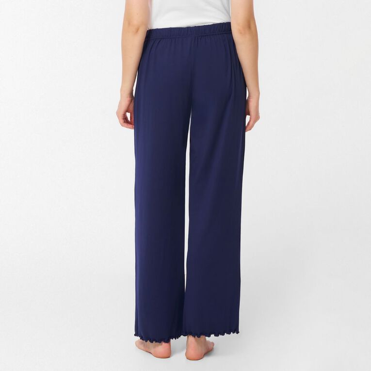 H&H Women's Comfy Pyjama Wideleg Pants, Blue Dark, hi-res