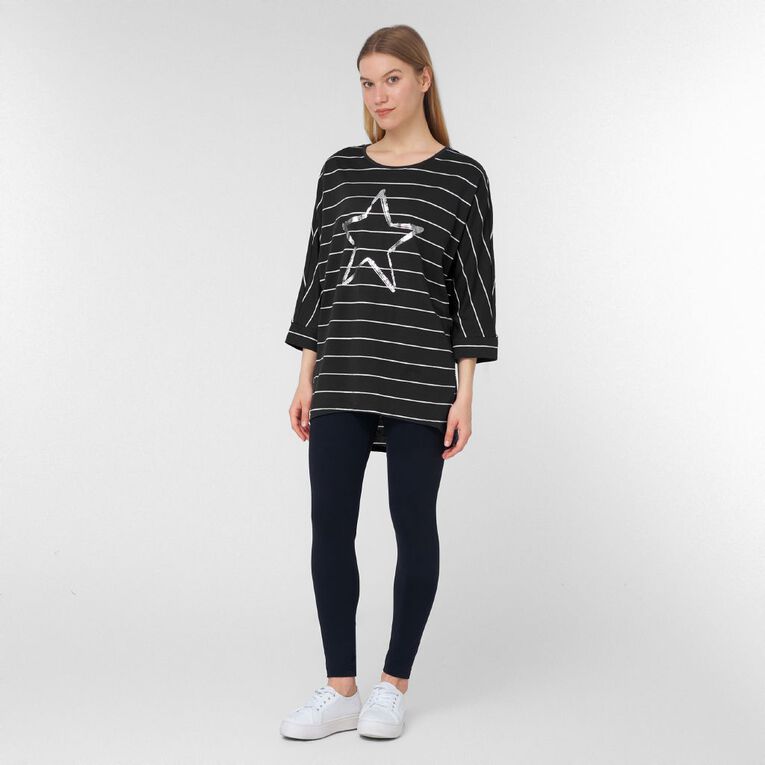 H&H Women's 3/4 Batwing Tunic Top, Grey Dark, hi-res