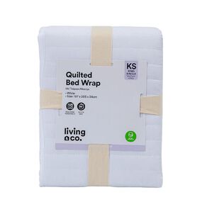 Living & Co Valance Quilted Bed Wrap White King Single