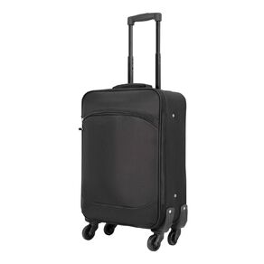 Wander 55cm Soft Carry On Suitcase 4 Wheel Black