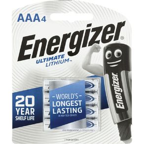 Energizer Ultimate Lithium Batteries AAA 4 Pack 4 Pack