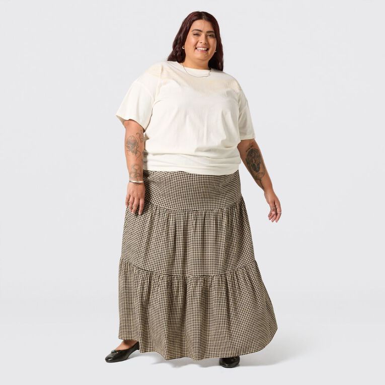 Karanga Ink Women's Curve Tee, Cream, hi-res