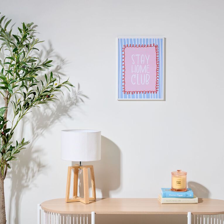 Living & Co Framed Print Stay Home Club 30cm x 40cm, , hi-res
