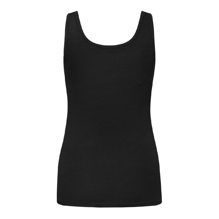 H&H Women's Essential Stretch Longline Tank, Black, hi-res