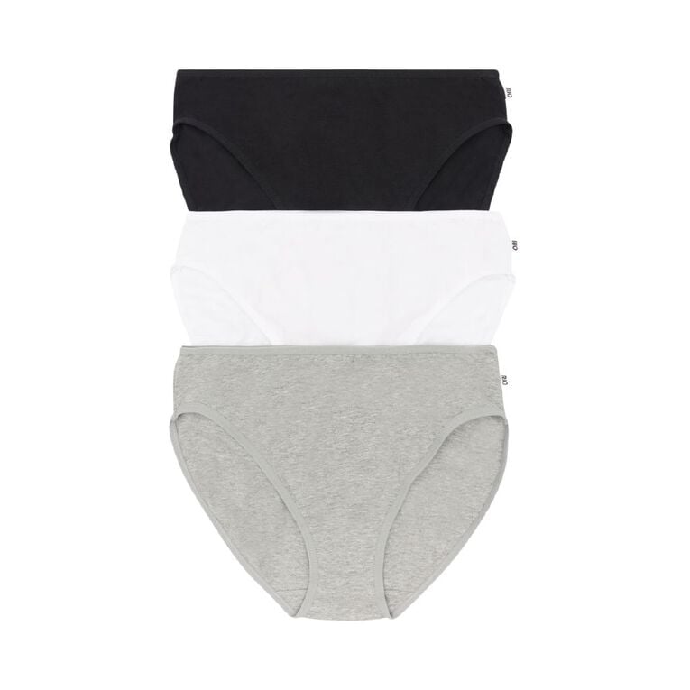 Rio Women's Hi-Cut Briefs 3 Pack, Black/Grey Rio Women's Hi-Cut Briefs 3 Pack, Black/Grey, hi-res