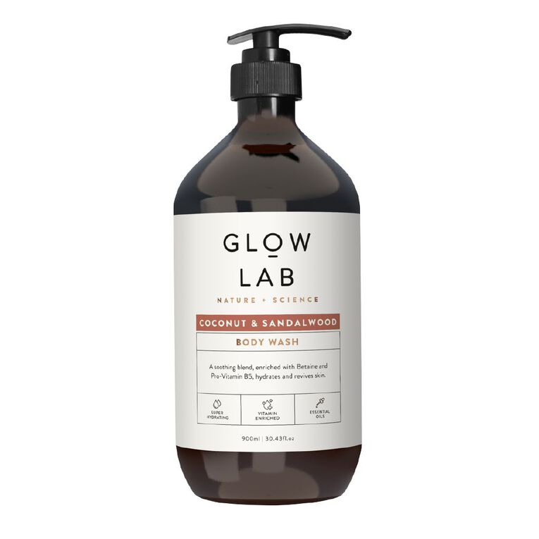 Glow Lab Coconut & Sandalwood Bodywash 900ml, , hi-res