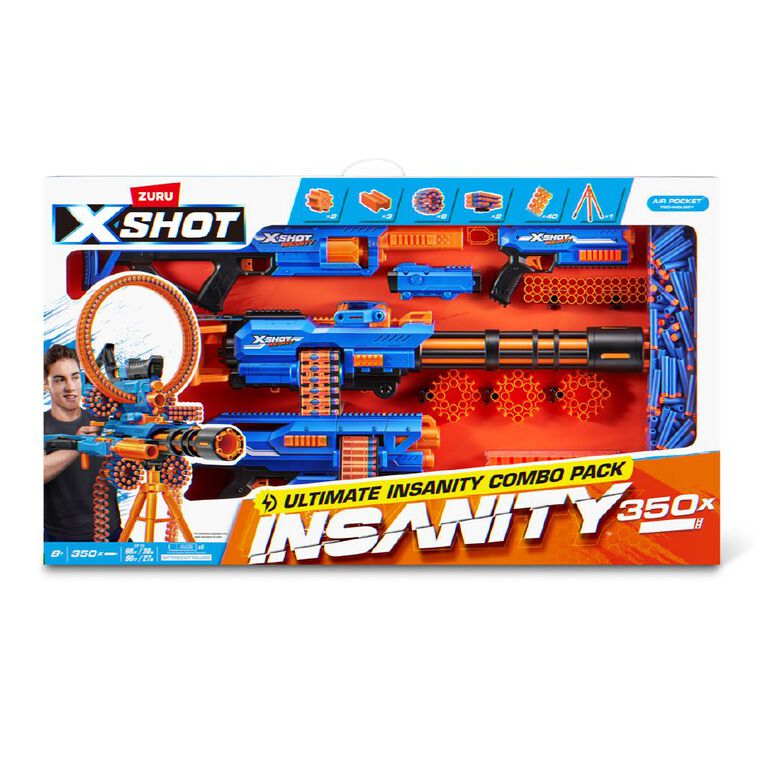 Zuru X Shot Insanity Rage Fire Mad Mega Barrel Berzerko Manic Combo Pack, , hi-res