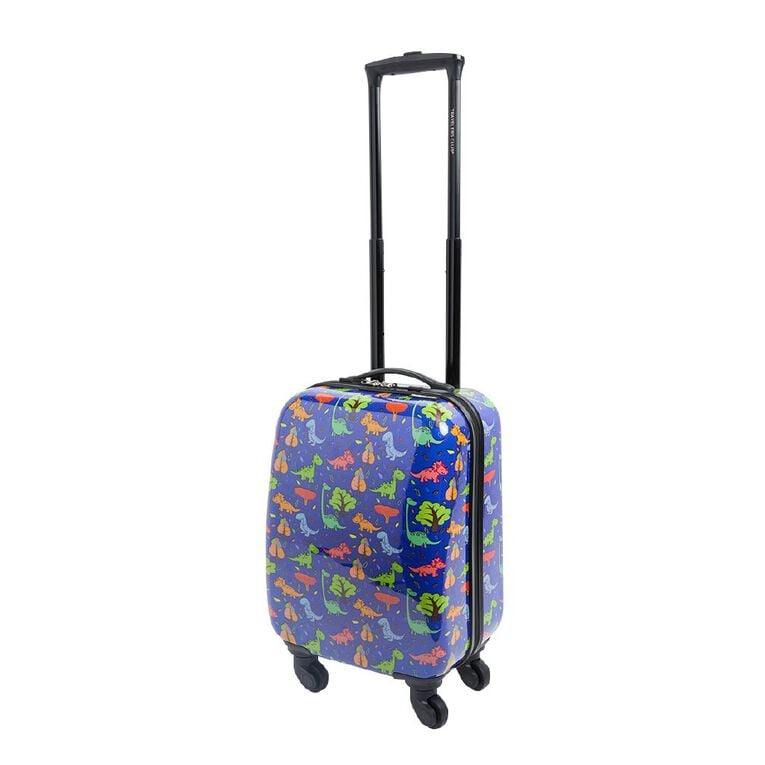 Travelers Club 5 Piece Luggage Set Dinosaur Blue, , hi-res