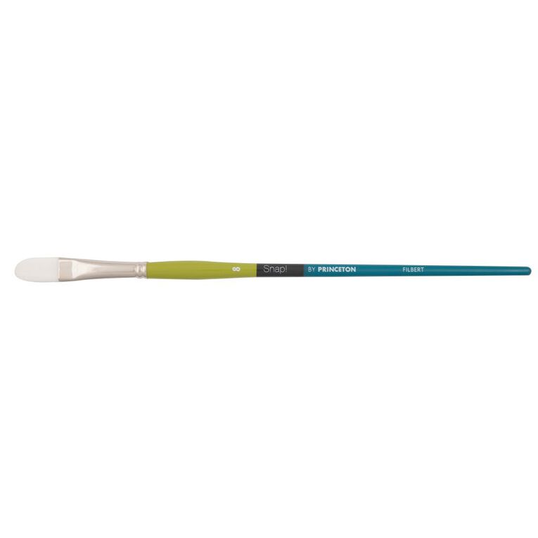 Princeton Snap Brush Long Handle Taklon Filbert 8 White, , hi-res