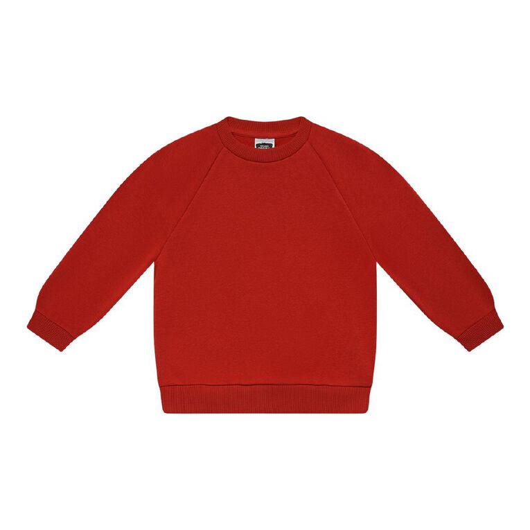 Young Original Plain Crew Raglan Sweat, Red Mid, hi-res