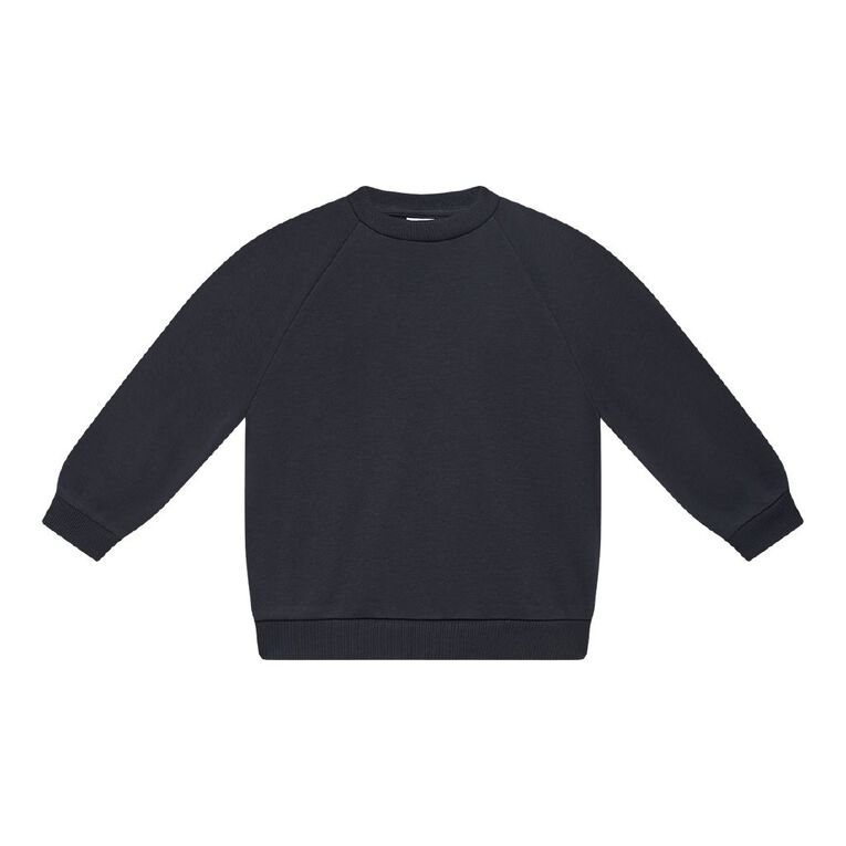 Young Original Plain Crew Raglan Sweat, Grey Dark, hi-res