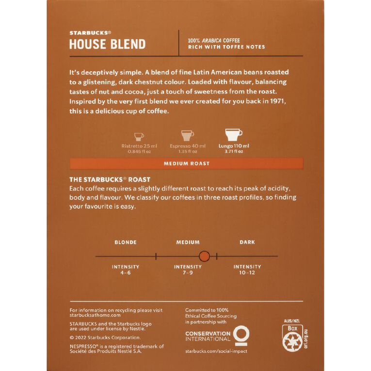 Starbucks Medium Houseblend Capsule 36 Pack, , hi-res