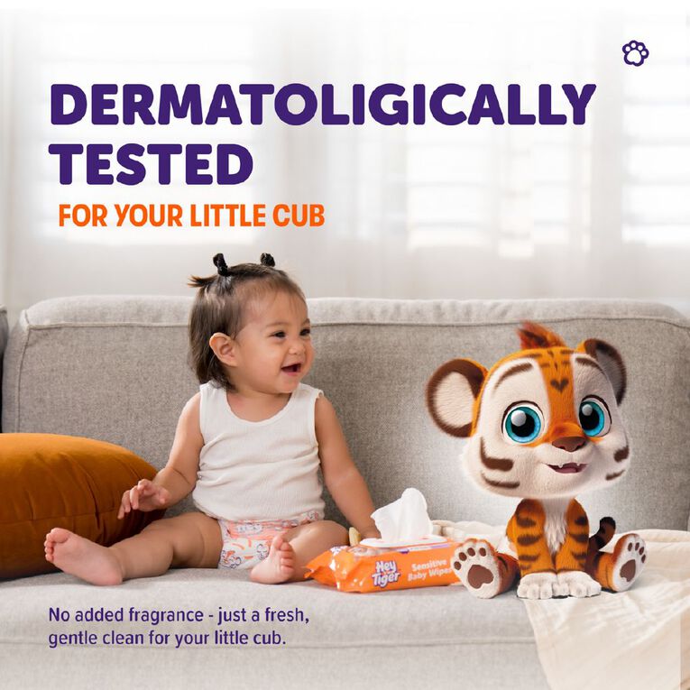 Hey Tiger Sensitive Wipes 216 Pack, , hi-res