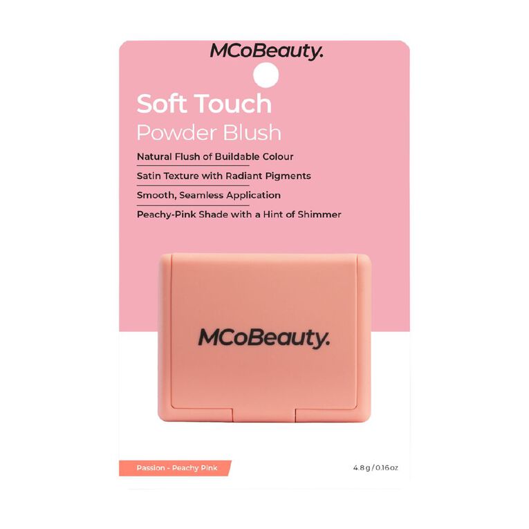 MCoBeauty Soft Touch Powder Blush- Passion/Peachy Pink, , hi-res