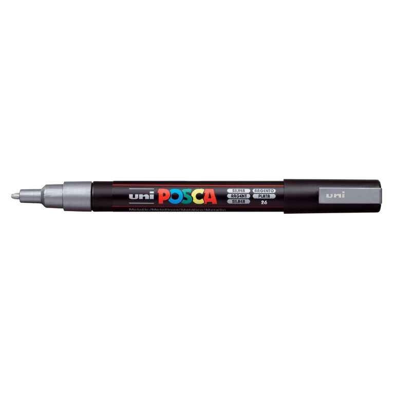 Uni Posca Marker 0.9-1.3mm Fine Silver Grey, , hi-res