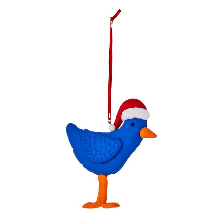 Wonderland Clay Christmas Tree Decoration Pukeko 10cm, , hi-res