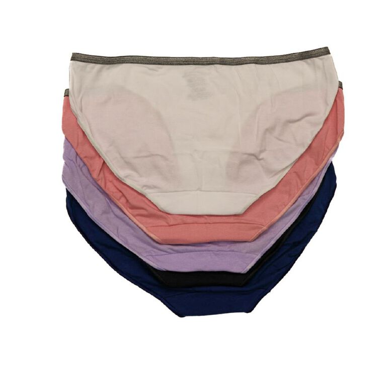 Hanes Women's Cotton Stretch Bikini Briefs 5 Pack, White, hi-res