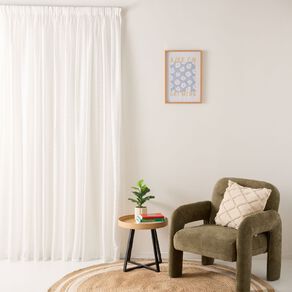 Living & Co Art Deco Voile White 90-180cm Wide/213cm Drop