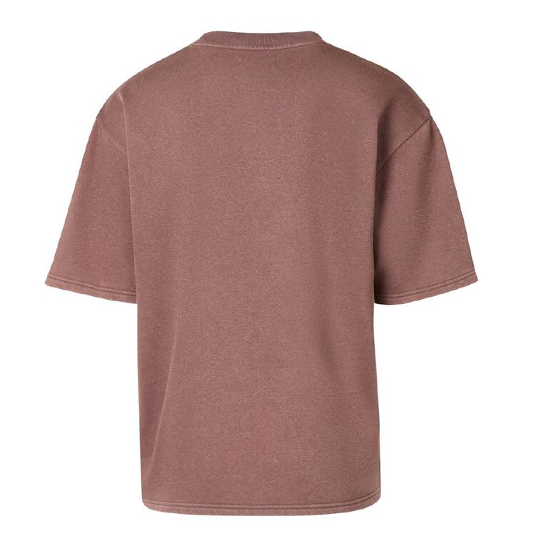 Garage Men's Plain Crew Sweat Tee, Brown Dark, hi-res