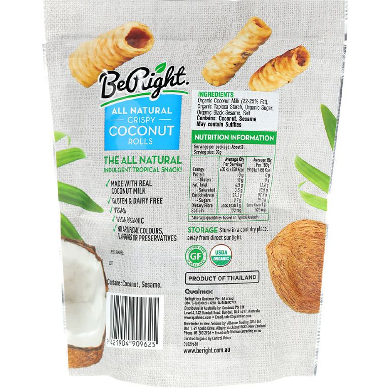 Be Right All Natural Crispy Coconut Rolls 100g, , hi-res