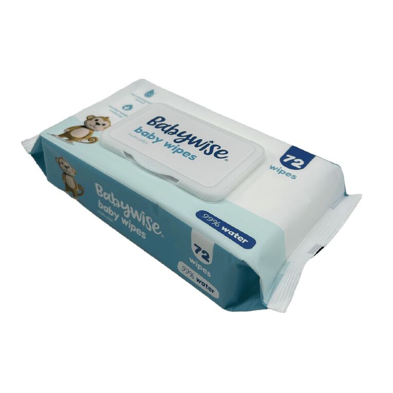Babywise Wipes 99% Water Biodegradable 72 Pack, , hi-res