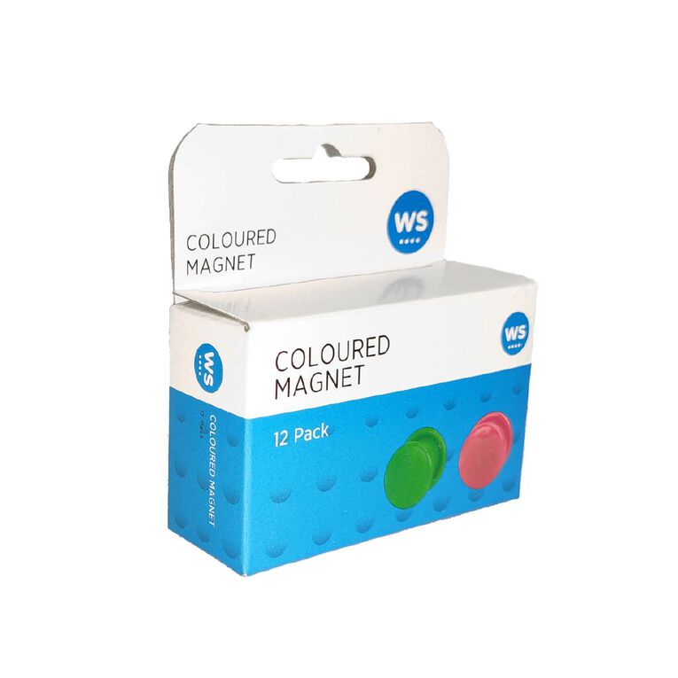 WS Colour Whiteboard Magnets 12 Piece Assorted, , hi-res