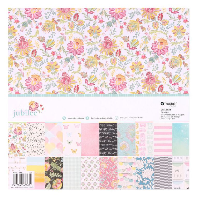Rosie's Studio Jubilee Designer Paper Pack 12in x 12in 20 sheet, , hi-res